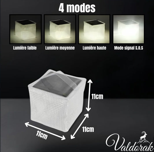 Lanterne solaire randonnée Valdorak avec 4 modes d'éclairage et design compact pour les randonneurs