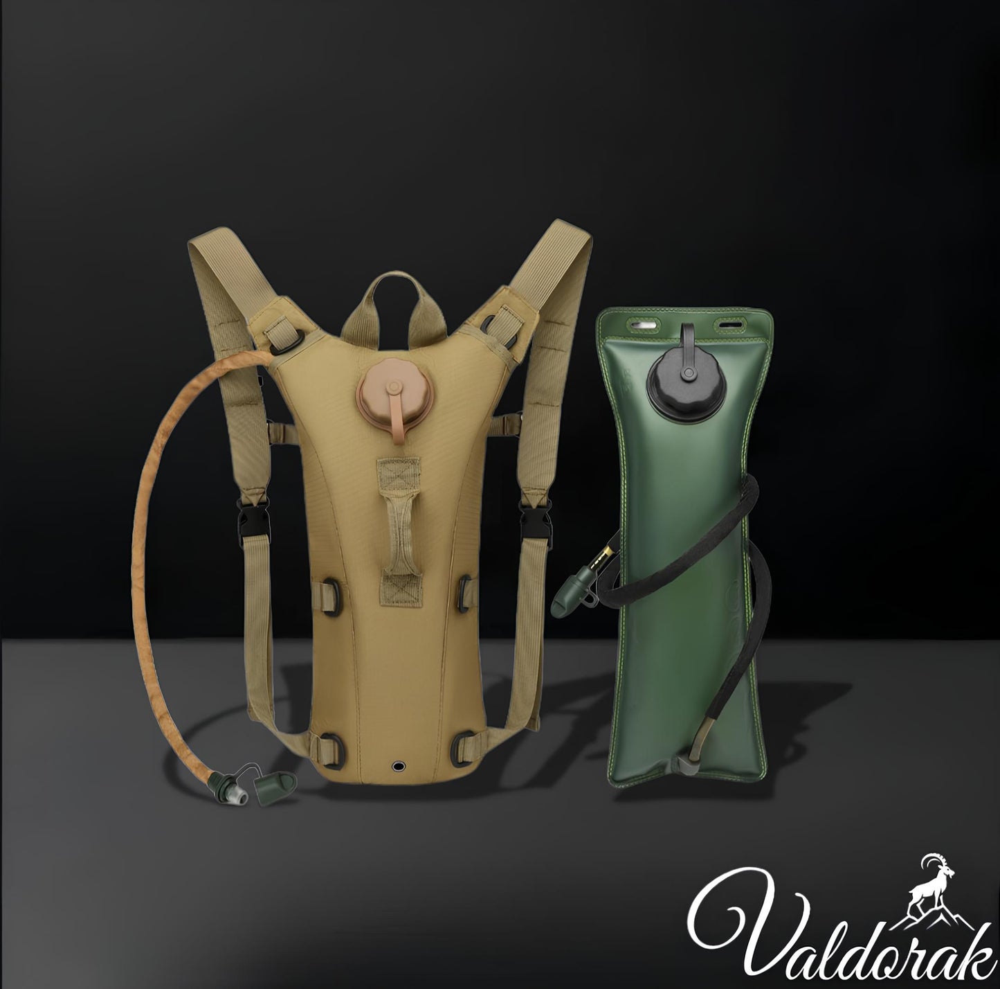 Sac d'hydratation 3L Valdorak avec tuyau pour une hydratation facile lors d'activités de plein air